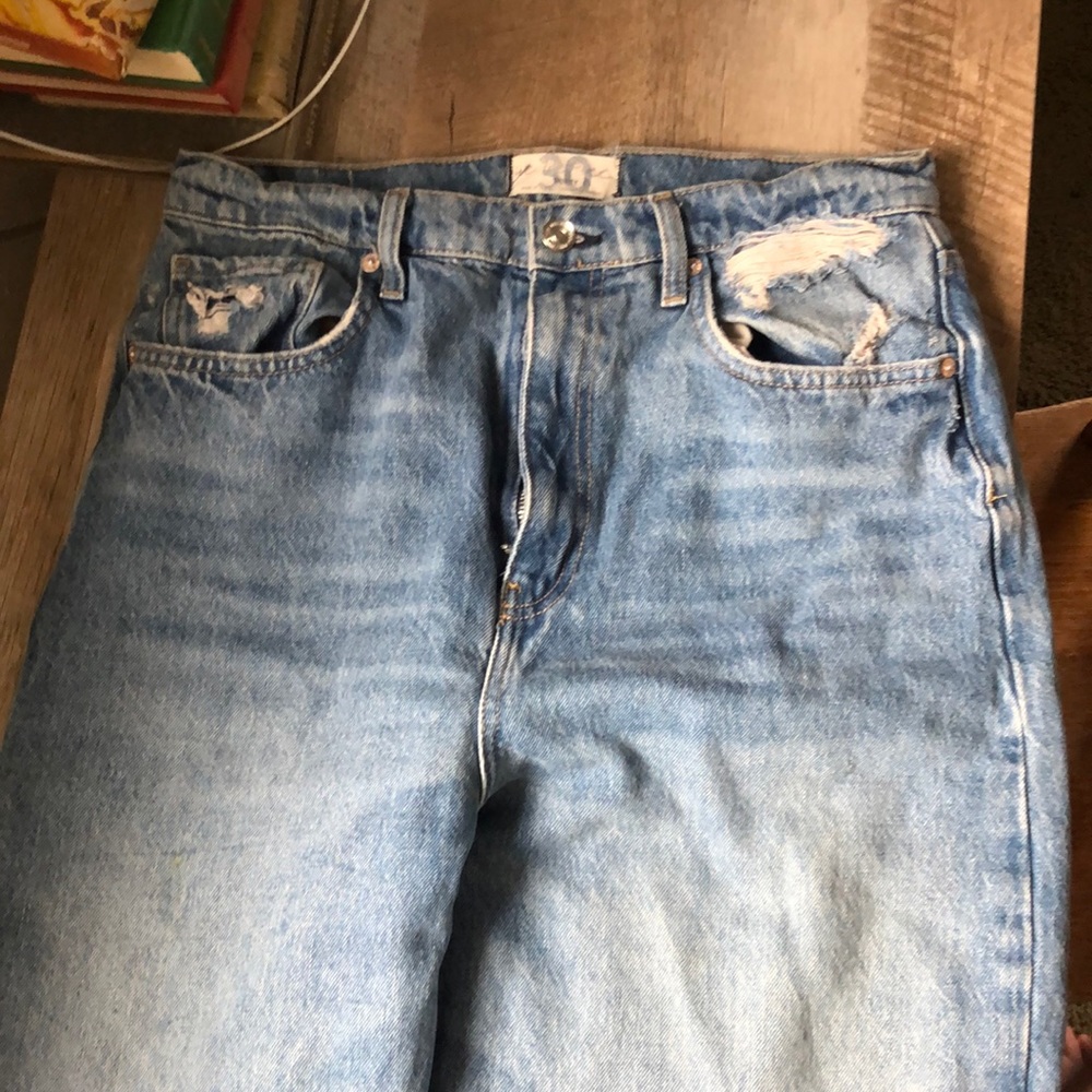 Free people distressed denim Mom jeans